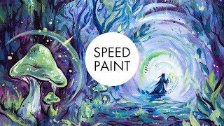 Acrylic SpeedPaint ~ The mystery of the dark forest 