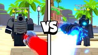 LARGE LASER CAMERAMAN vs UPGRADED LARGE LASER CAMERAMAN!  | Toilet Tower Defense Roblox