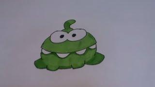 Как нарисовать Ам Няма - How to draw Om Nom.Рисунки для детей!