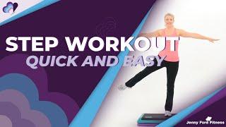 Step Aerobics | Quick Cardio Workout Video Anyone Can Do | Learn to Step At Home | Beginner Fitness