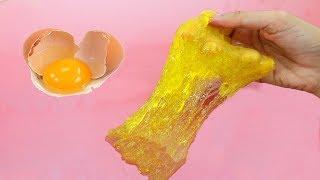 EGG SLIME Testing NO GLUE EGG Slime Recipes!