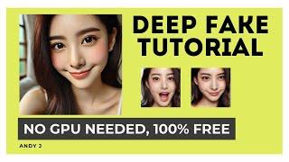 Face Swap AI Tutorial | Deepfake myself No GPU 1 click install Detail explained #deepfake #faceswap