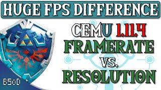 Cemu 1.11.4 | Framerate vs Resolution | BOTW Performance Testing