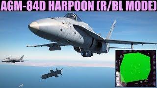 FA-18C Hornet: AGM-84D Harpoon (R/BL Mode)(Without Radar) Tutorial | DCS WORLD