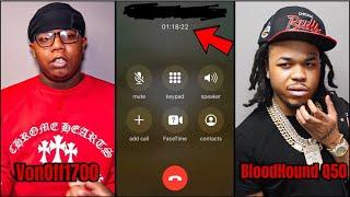 BloodHound Q50 *(AUDIO PHONE CALL)* With TOSS GANG And VonOff1700 CONFIRMING BEEF 