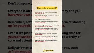 how to Love yourself#motivation #youtubeshorts