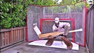 HOW TO GOALIE | MASSIVE STICK @ Ultimate Hockey Fan Cave