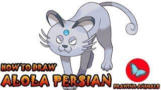 How To Draw Alola Persian From Pokemon | Drawing Animals