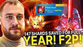 147 SHARDS SAVED FOR FULL YEAR AS FREE TO PLAY!! | Raid: Shadow Legends |