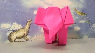 Оригами слон. Слоник из бумаги. Origami elephant. Elephant made of paper.