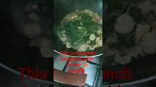 I cook for my lunch simpling ulam guys kangkong with shrimp  super yummy my lunch #trending #shortv