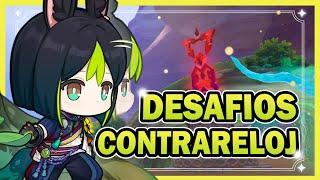 Todos los Desafíos Contrareloj del Desierto de Layavard y Farajkert . Genshin Impact Sumeru