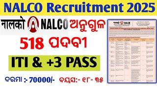 NALCO Recruitment 2025 | NALCO Online Form Apply Full Details | NALCO Job Vacancy Odisha | ITI Pass