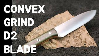 CONVEX GRIND D2 BLADE KNIFE MAKING. FEAT CLARYX METAL WORKS ROTARY PLATEN