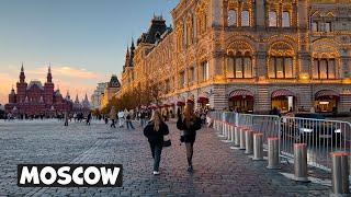  [4K] Evening RED SQUARE  Walk around Moscow + (ambient sounds )