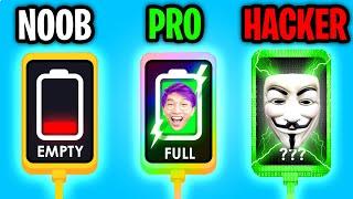 Can We Go NOOB vs PRO vs HACKER In RECHARGE PLEASE!? (ALL LEVELS!)