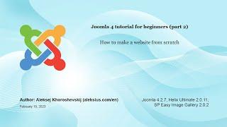 Joomla tutorial for beginners (part 2). How to make a website from scratch