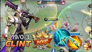 CLINT BEST BUILD and EMBLEMS | MANIAC NO DEATH (must try) Mobile Legends