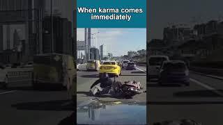 When karma comes immediately #dashcamlessons #idıotsincars #short #viralvideo #carcrashcompilation