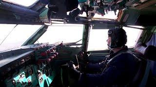 Inside a Russian Tu-95MS during a training flight