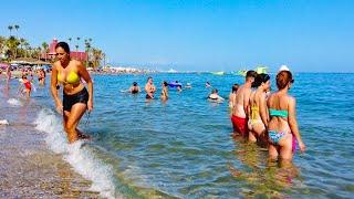 Benalmadena Spain Beach Walk Malaga Costa del Sol August 2022 [4K]