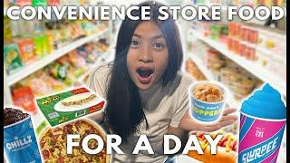 EATING ONLY CONVENIENCE STORE FOOD FOR A DAY ( ang hirap pala ) | Chelseahhilary