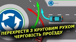 Круговий рух. Проїзд перехрестя. Автошкола. Автоінструктор. Світлофор