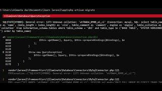 SQLSTATE[HY000]:General error: 1273 Unknown collation: 'utf8mb4_0900_ai_ci' (Connection: mysql error