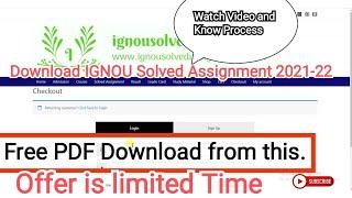 IGNOU Solved Assignment 2021-22 free PDF download