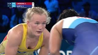 BRONZE WW - 59 kg: S. LINDBORG (SWE) v. S. SARITA (IND)