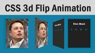 CSS 3d Flip Animation | css 3d flipping card hover effect