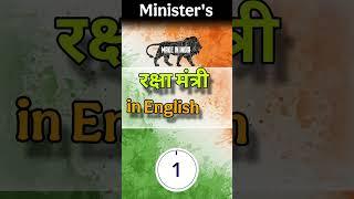 Learn minister's Name in English Day (33/100) #english #education #shorts