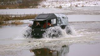 Тест-драйв вездехода Sherp / ШЕРП (вид из кабины)