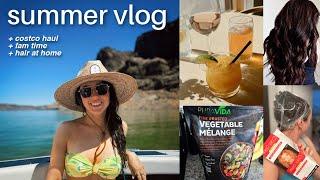 summer days, costco haul, books, fam time, color remover & hair at home / VLOG