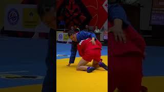 AMANKULOVA Kanyshai (KGZ) fought effectively against SAPAROVA Ykbal (TKM) at World #SAMBO Cup 2024