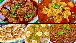 5 BEST SUNDAY SPECIAL RECIPES IN 15 MINUTES Mutton Masala-Pulao-Shahi Tukde-Keema-Chicken Curry