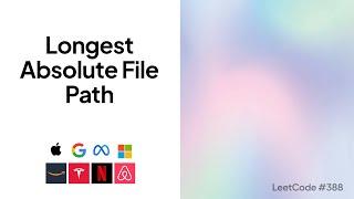 Longest Absolute File Path | Top Google Coding Interview Question