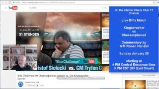 Kingscrusher vs Chessexplained Blitz Match Live stream on Sunday 29th