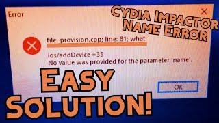 Cydia Impactor Error Solution - file: provision.cpp; line 81; name