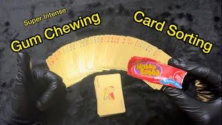 Asmr: Bubble gum chewing, Sorting cards (No talking) #asmr #asmrgumchewing #asmrsounds #gumchewing