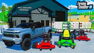 MILLIONAIRE MOWING! BUILDING NEW SHOP & LIFTED TRUCKS | FS22