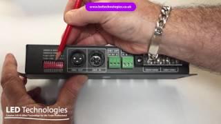 How to channel a 24 pro DMX decoder using address switches