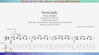 Serenade (Another easy version) arr for Classical Guitar with Tab