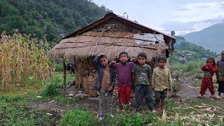 Most Peaceful Nepali Mountain Village Life | Primitive Harvesting System of Maize in Hari Village