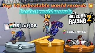 HILL CLIMB RACING 2  TOP 10 UNBEATABLE WORLD RECORDS  #hcr2 #hillclimbracing2