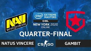 CS:GO - Natus Vincere vs Gambit [Overpass] Map 2 - IEM New York 2020 - Quarter-final - CIS