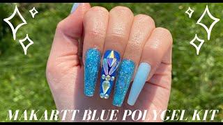 MAKARTT BLUE POLYGEL KIT | BLUE NAILS | LAZY GIRL METHOD | NAILED BY BRANDI