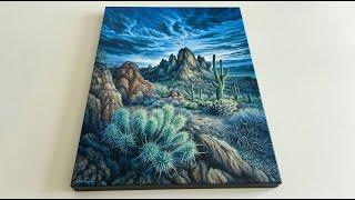 EASY Acrylic Painting Technique | Desert Cactus Landscape Painting for Beginners