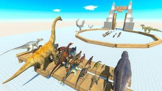 The Hunger Games: Dinosaurs vs 100 Tigers | Animal Revolt Battle Simulator