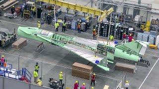 X-59 Quiet SuperSonic Technology aircraft, Stands on its Own Jig Removal - 2021-12-14